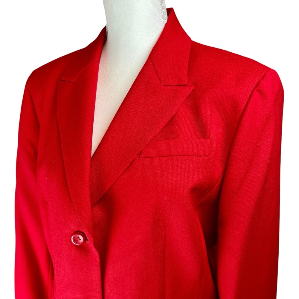 Pendleton Red Wool Blazer Jacket Coat Size 16 Cla… - image 5